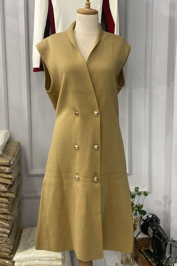 Ärmellose lange Weste - Münevver Güven Fashion (Boutique)