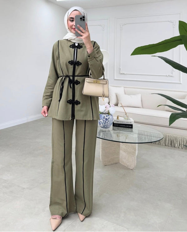 Elegantes Zweiteiler - Set (Tunika & weiter Hose) - Münevver Güven Fashion (Boutique)