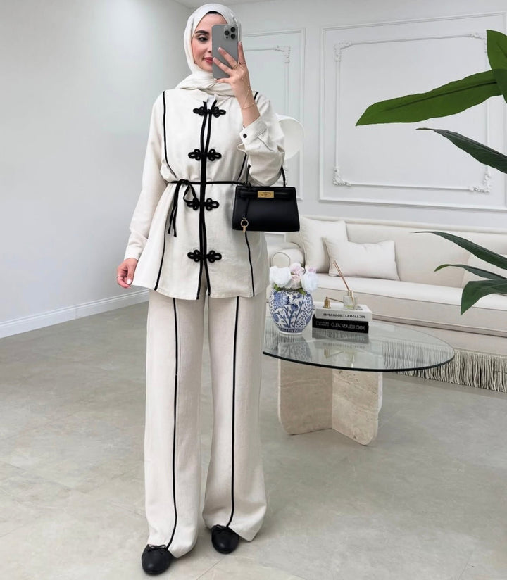 Elegantes Zweiteiler - Set (Tunika & weiter Hose) - Münevver Güven Fashion (Boutique)