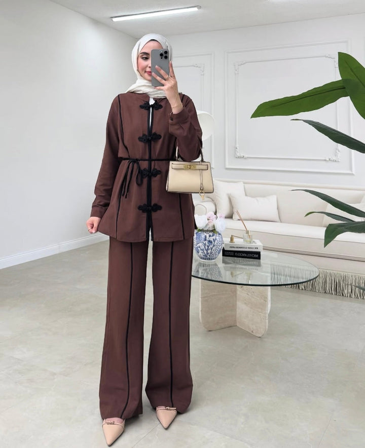 Elegantes Zweiteiler - Set (Tunika & weiter Hose) - Münevver Güven Fashion (Boutique)