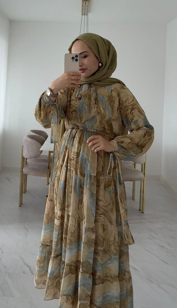Maxikleid „Marble Flow“ - Münevver Güven Fashion (Boutique)